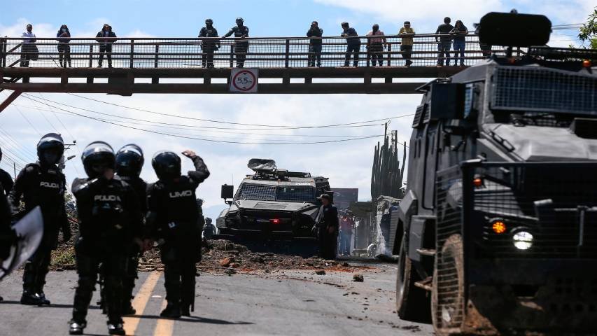 Continúa el bloqueo de vías en Ecuador en el marco del cuarto día de paro indefinido /Imagen cortesía de Unión Radio