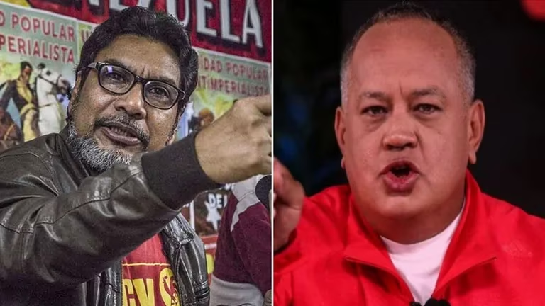Oscar Figuera del PCV y Diosdado Cabello del PSUV