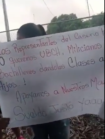 Papayito, estado portuguesa, comunidad proetsta contra sustitución de maestros por estudiantes, milicianos y ubch