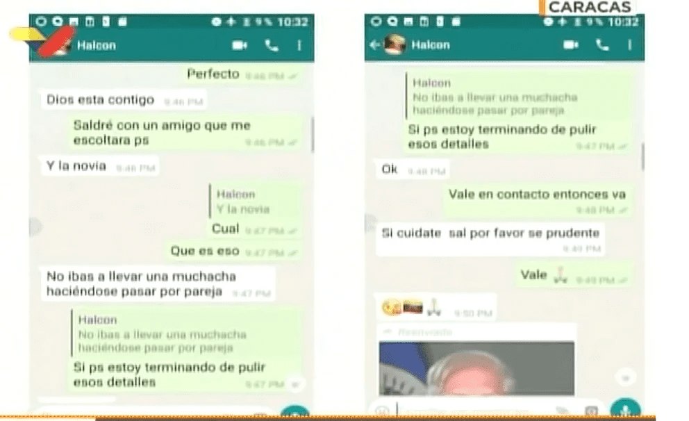 Las conversaciones por WhatsApp que el SEBIN mostró como pruebas en el caso de los drones