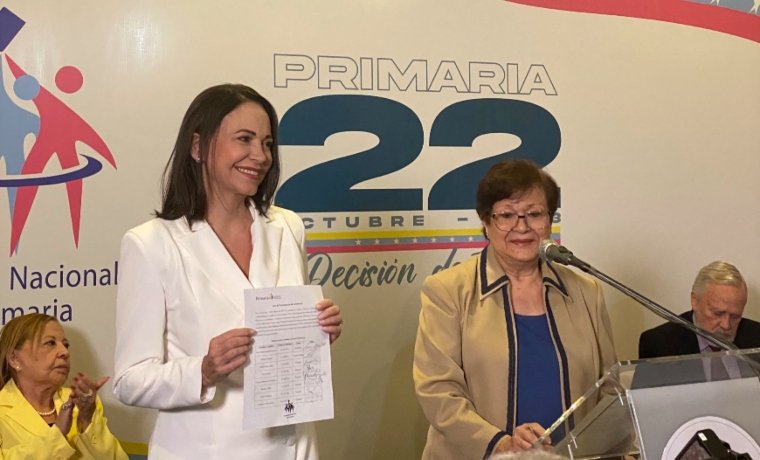 María Corina Machado proclamada oficialmente por la Comisión Nacional de Primaria como candidata a las presidenciales de 2024