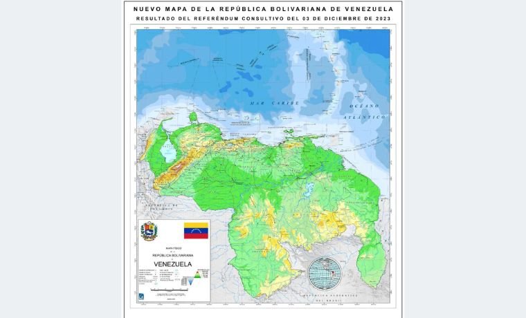 Nuevo mapa de Venezuela con la Guayana Esequiba