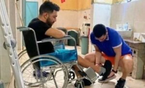 Ramón Centeno -en silla de ruedas- y Gabriel Guerra, presos en el Comando Antidrogas