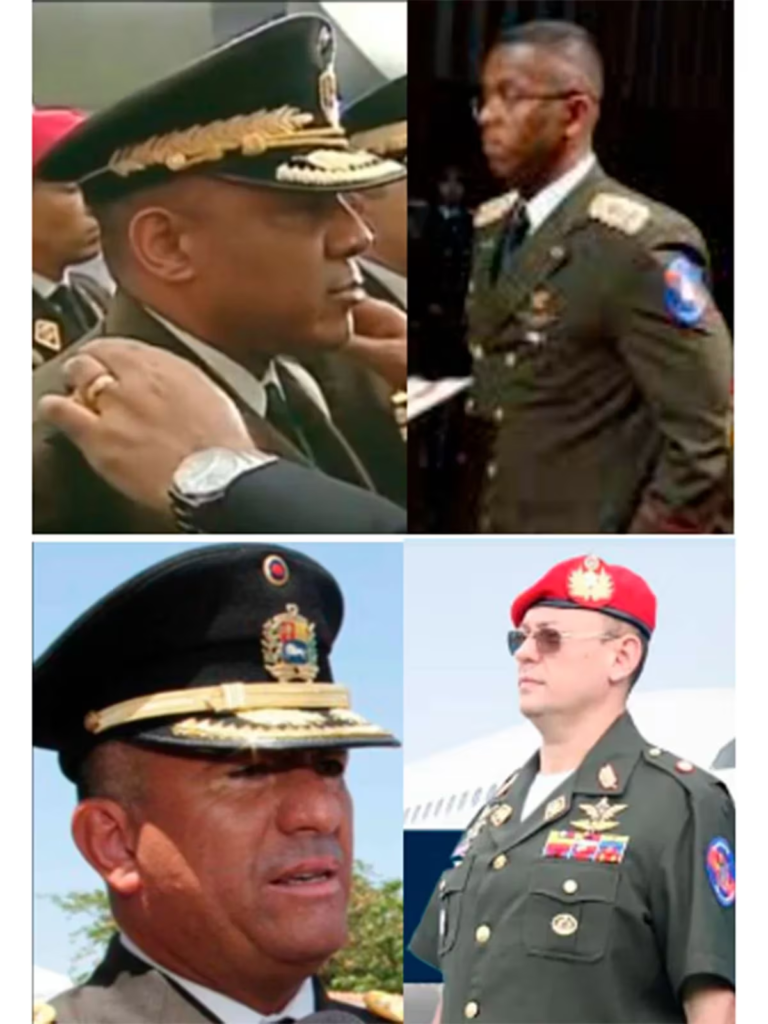 General Rafael Ramón Blanco Marrero, Coronel Hannover Esteban Guerrero Mijares, Generales Terán Hurtado y Rafael Antonio Franco Quintero