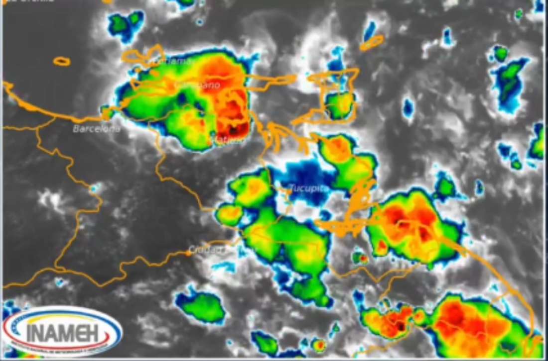 Tormentas eléctricas y lluvias intensas azotan el Oriente, según el Inameh