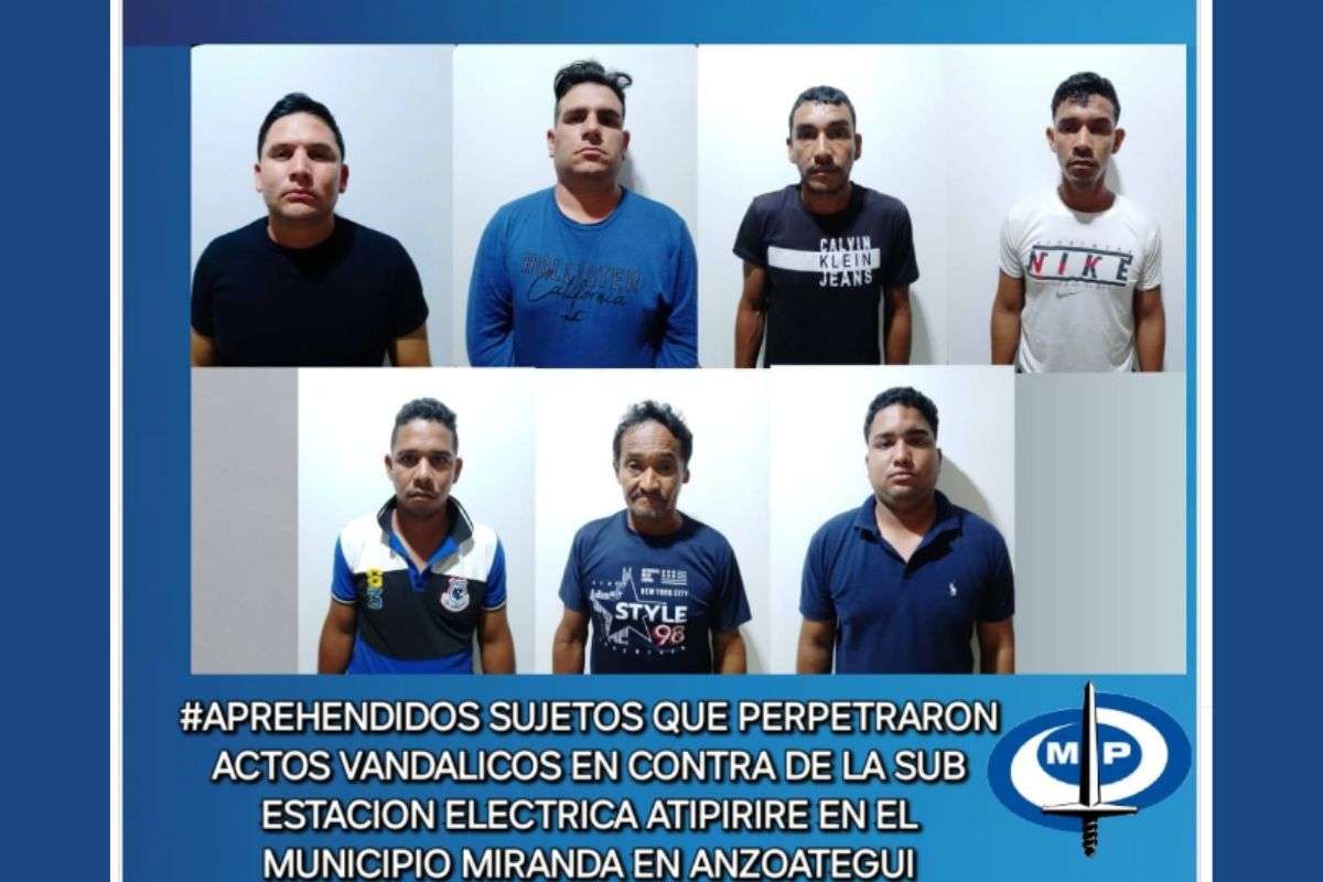 Supuestos saboteadores de lsubestación eléctrica en Anzoátegui