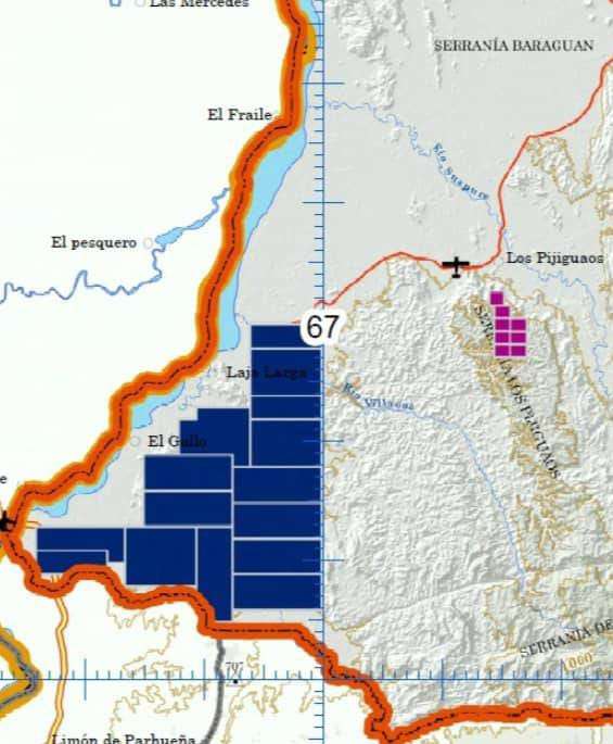 Ubicación Geográfica de yacimientos de Coltán