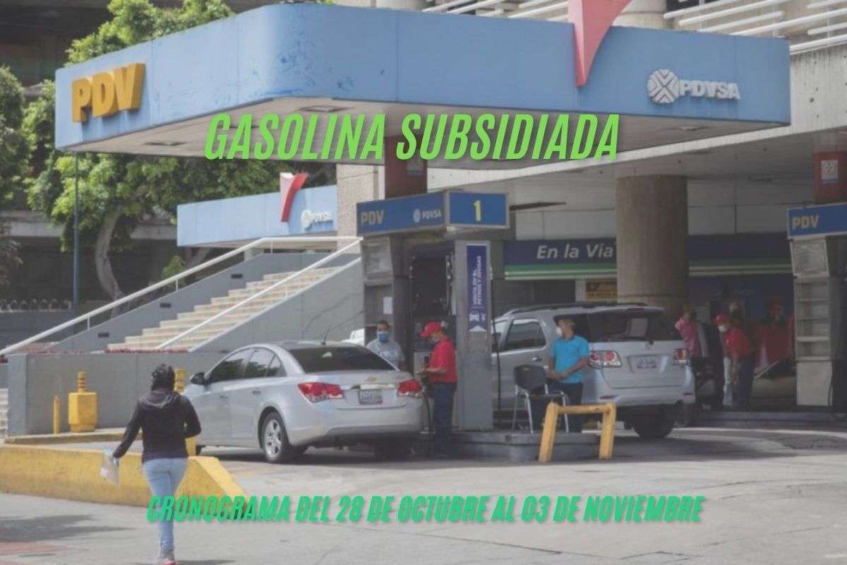 Llena el tanque: Cronograma completo de la gasolina subsidiada del 28 de octubre al 3 de noviembre
