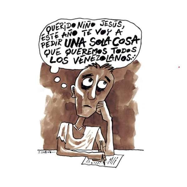 Caricatura de Samuel Bravo - El bravo Niño Jesus del pueblo venezolano