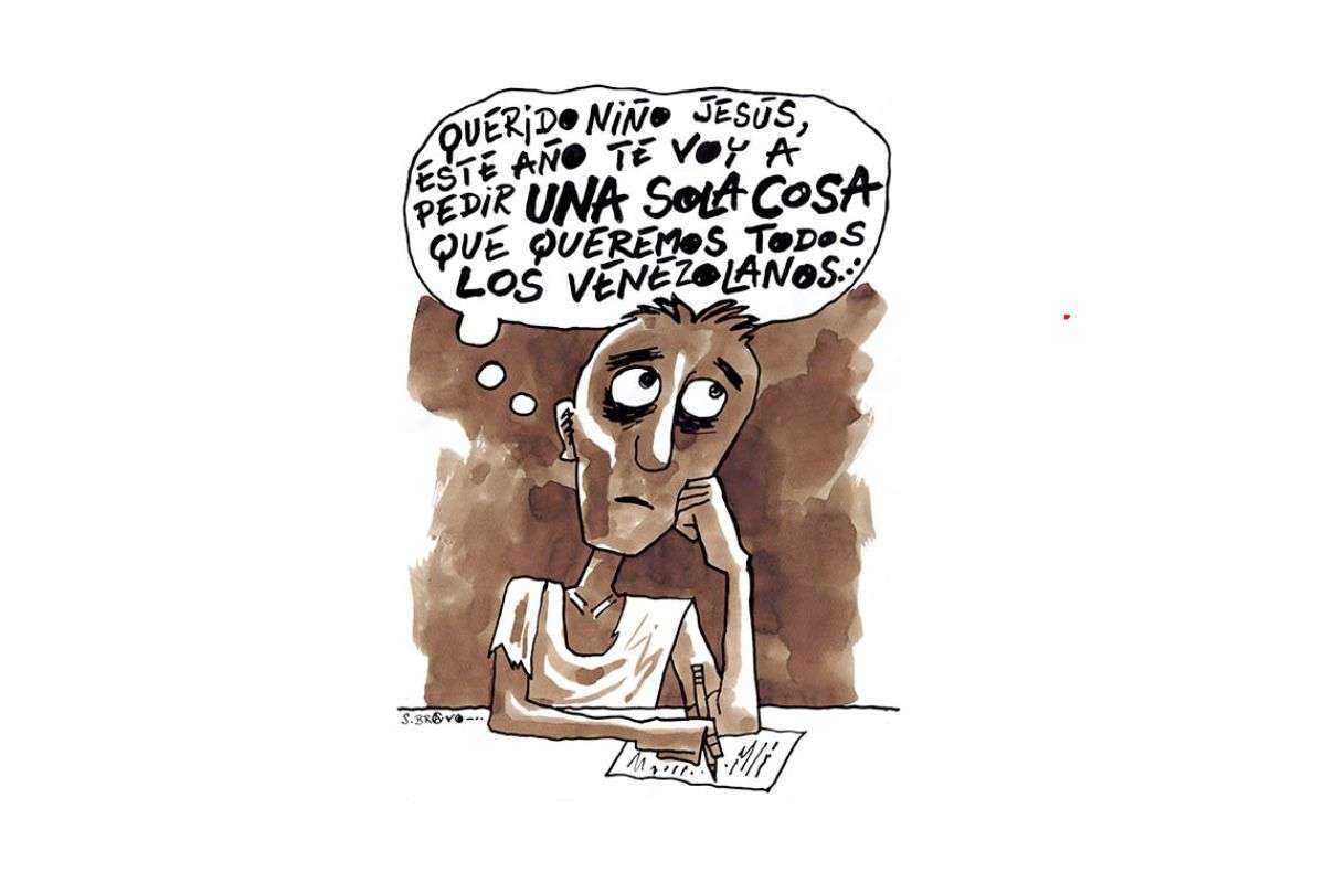Caricatura de Samuel Bravo - El bravo Niño Jesus del pueblo venezolano