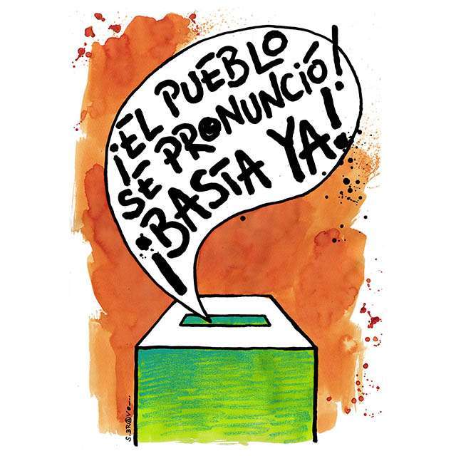 Caricatura de Samuel Bravo - ¡La brava rabia del pueblo!