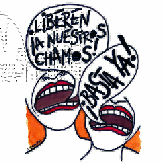 Caricatura de Samuel Bravo - ¡La brava persecución política contra nuestros jóvenes!