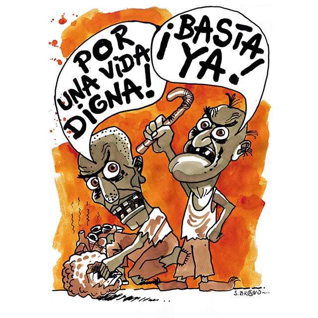 Caricatura de Samuel Bravo - ¡La brava dignidad del pueblo!