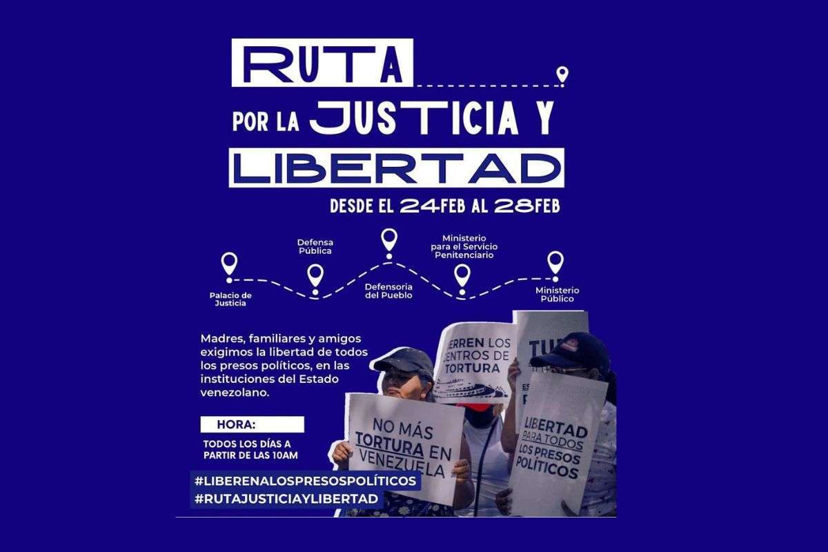 Inicia mañana en el Palacio de Justicia | Ruta por la Libertad exigirá la excarcelación de todos los presos políticos en Venezuela