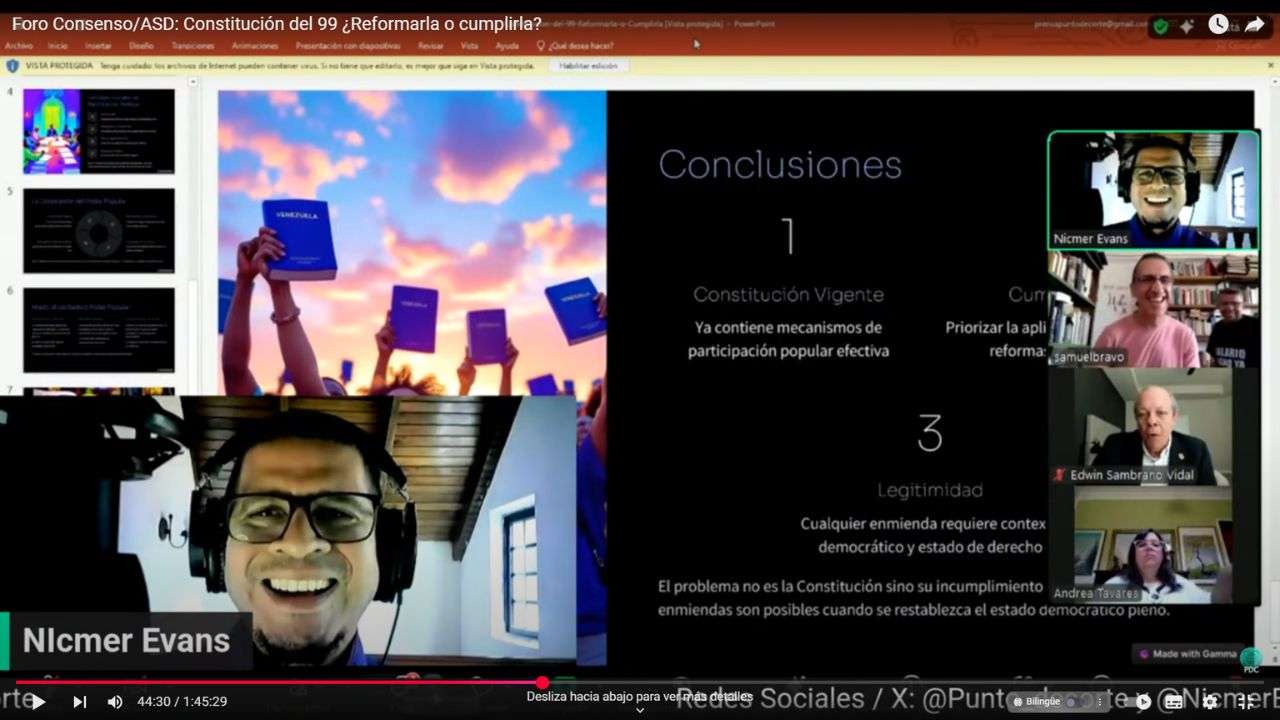 Foro Constitución del 99 Reformarla o cumplirla