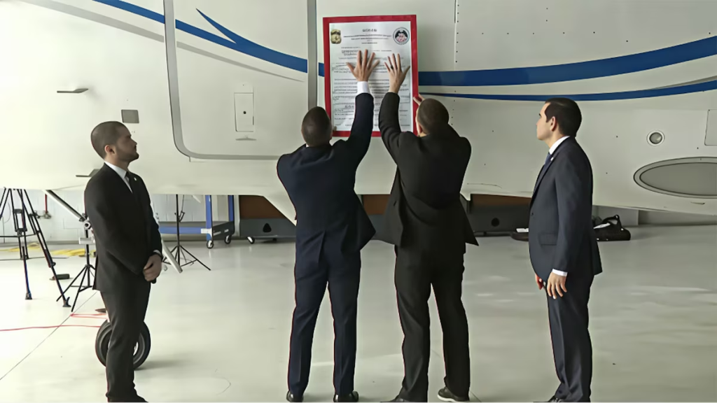 Marco Rubio al momento en que el avión venezolano fue incautado
