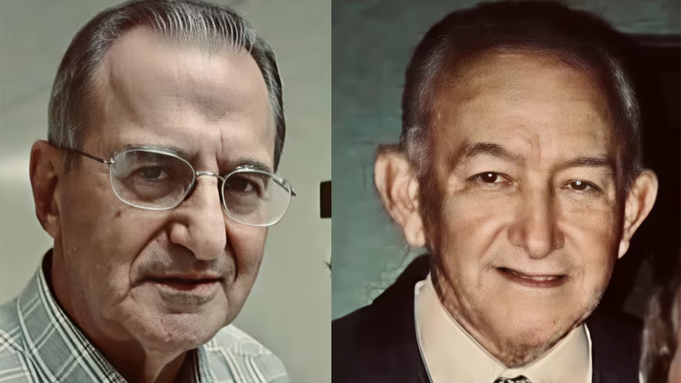 Generales del Ejército Juan Antonio Herrera Betancourt y Teodoro Díaz Zavala, presidente y vicepresidente del FIM