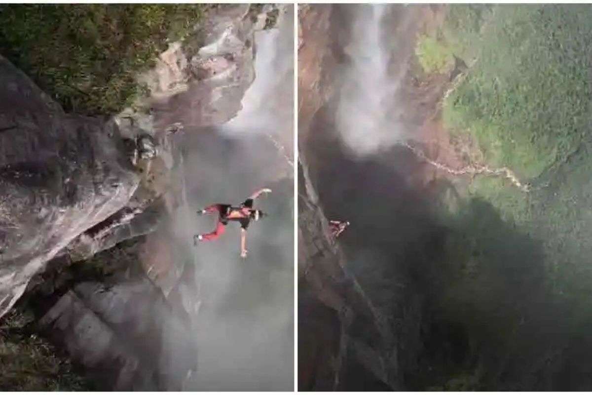 Atleta venezolano conquista el Salto Ángel en paracaídas