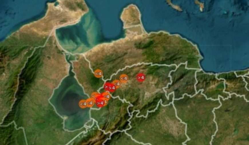 En el Occidente de Venezuela se registraron 10 sismos y 21 réplicas, según datos oficiales