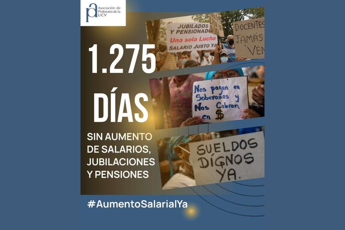 Profesores de la Universidad Central de Venezuela (APUCV) claman tras 1275 días sin aumento salarial