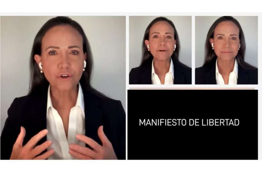 María Corina Machado presenta su "Manifiesto de Libertad" para Venezuela