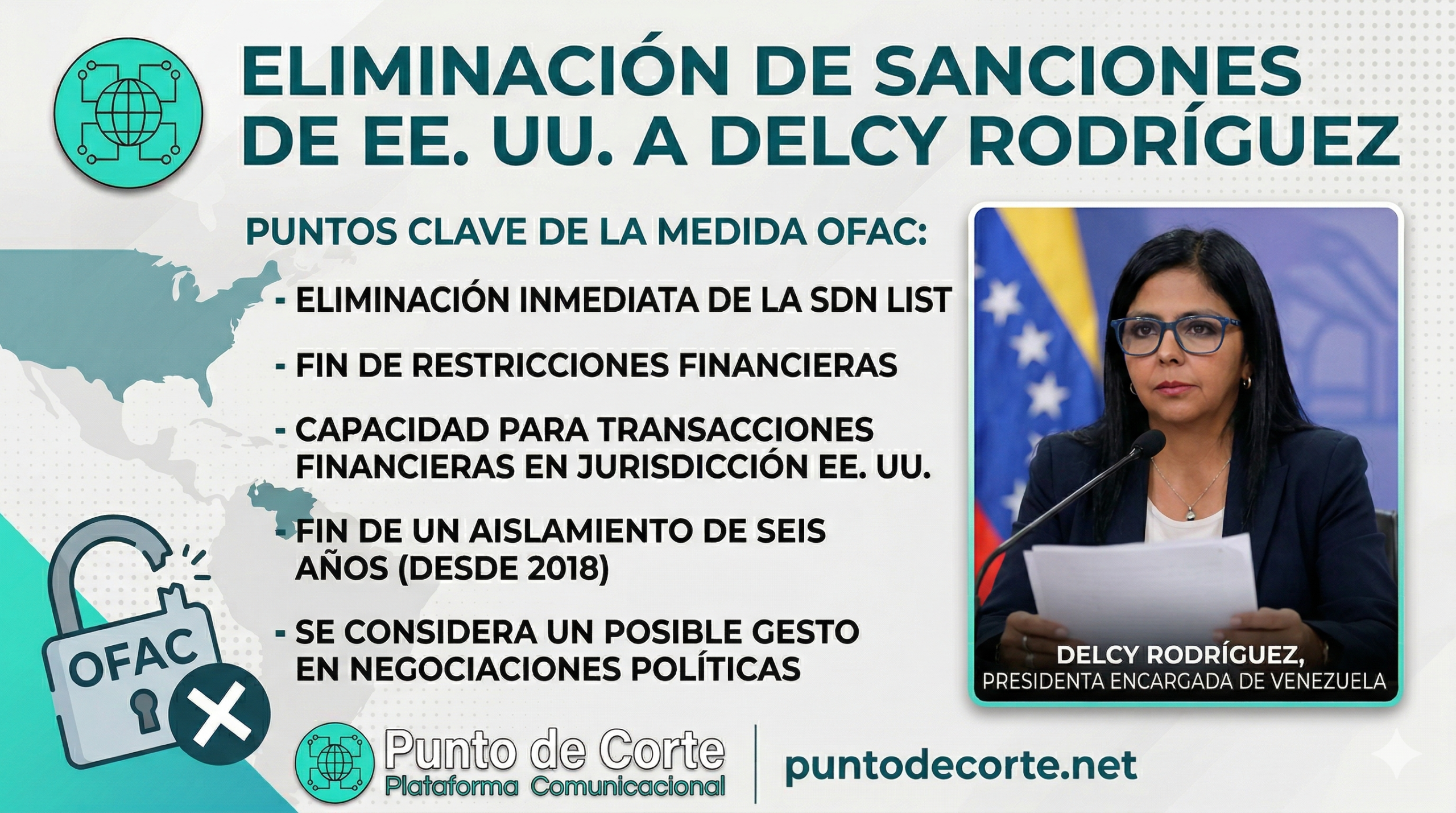 Delcy Rodríguez sin sanciones