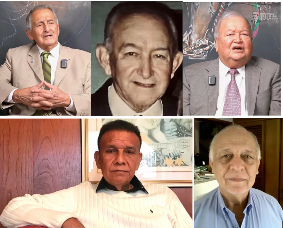 Los generales del FIM Juan Herrera, Teodoro Díaz, Juan Ferrer Barazarte y Eduardo Caldera Gómez, y el comandante Elías Buchszer Cabriles