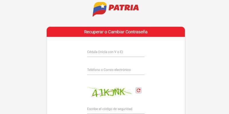 Cómo recuperar tu contraseña del Sistema Patria paso a paso