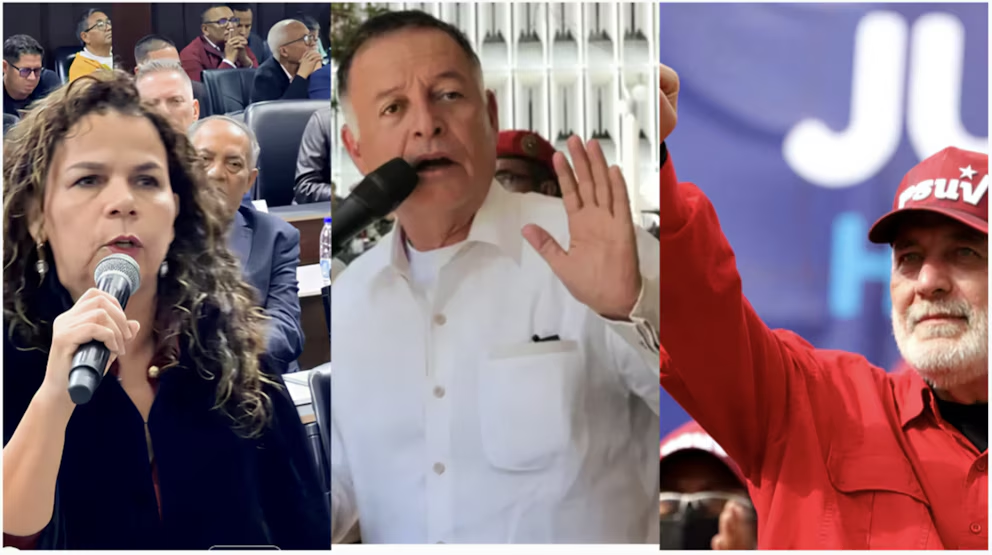 La diputada Iris Varela, el ex embajador Francisco Arias Cárdenas y Mario Silva
