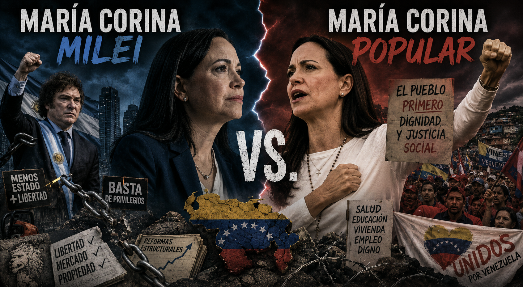 María Corina Milei vs María Corina Popular