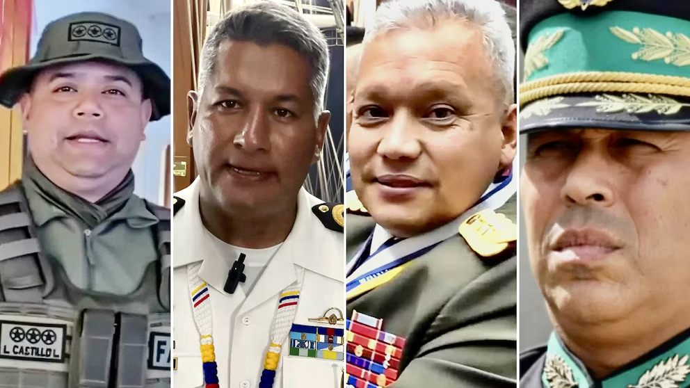 Directores de las academias militares GB (Ej) Lansford Castillo, Contralmirante Ronald Briceño, GB Franklin Meléndez y GD Juan Sorondo