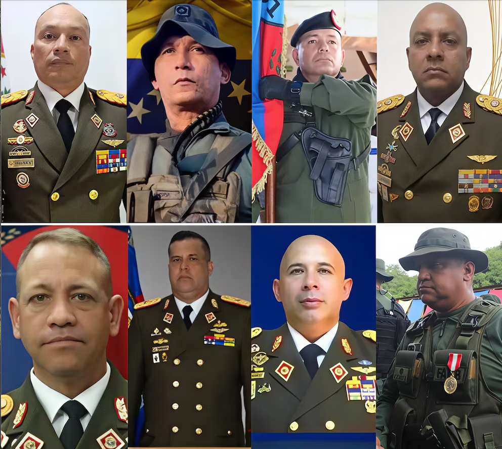 Los divisionarios Oscar Quevedo Quintero, Darwin Reyes Romero, Luis Pinto Rosales, Luis Moreno Coronado, Edickson Martínez Prato, Marlon Hernández Barrios, Johnnie Arévalo Vargas y Tito Gómez Ávila