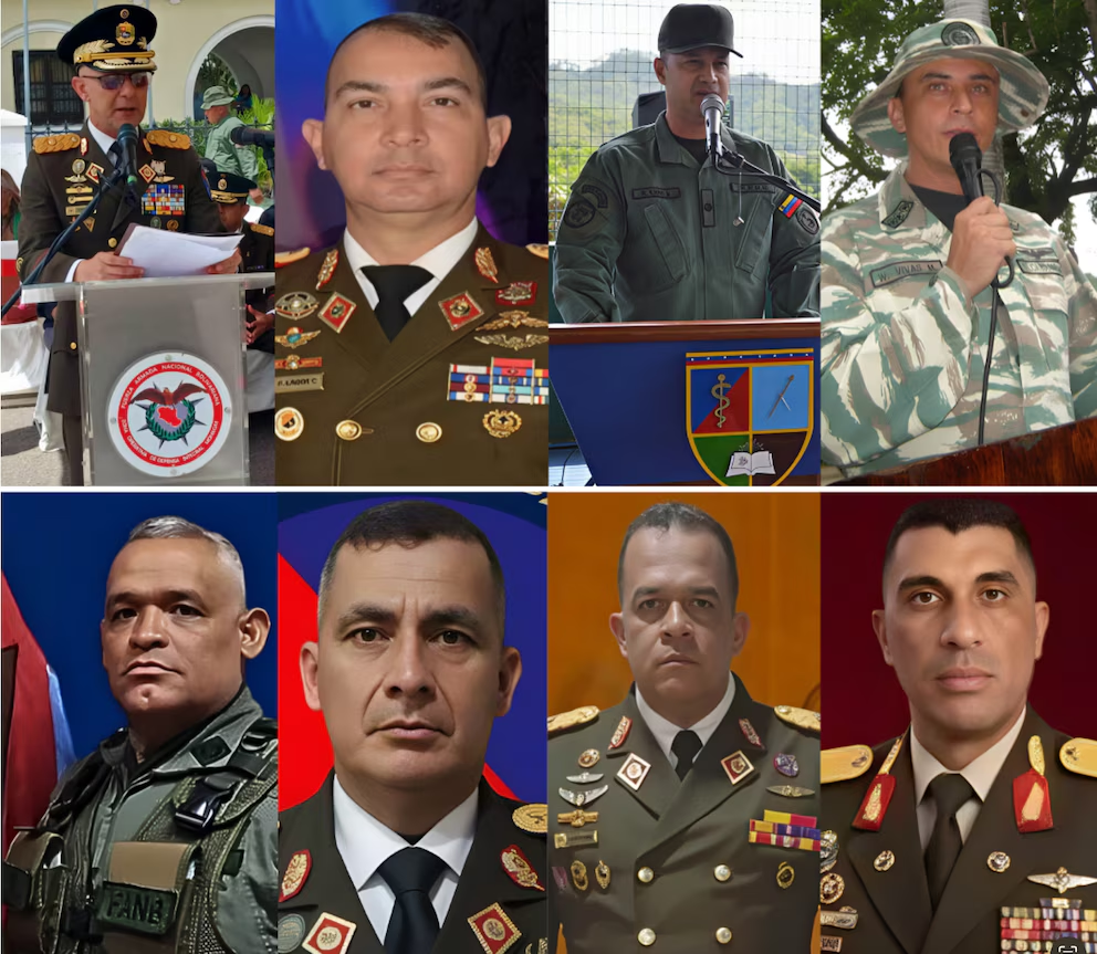 Los GD (Ej) Okler Yustiz Castillo, Francisco Levison Carrillo, Ronald Lugo Díaz, Walner Vivas Méndez, Jesús Carpio Medina, Crismarth Mavo Sánchez, Miguel Colmenares Coronado y Jesús Calvo Araque