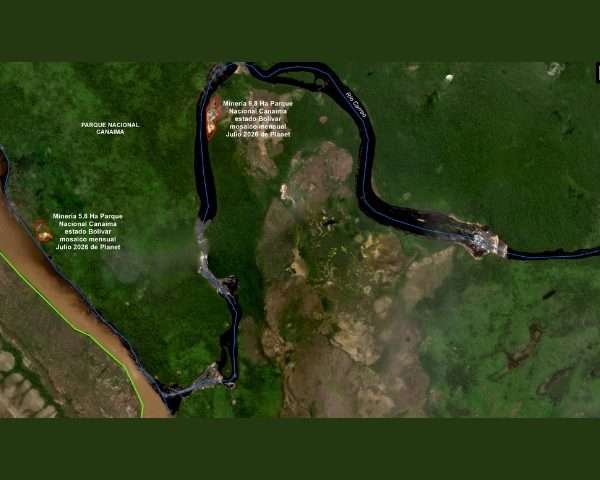 SOS Orinoco denuncia la expansión de la minería ilegal en el Parque Nacional Canaima