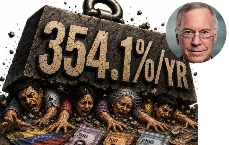 Steve Hanke calcula la inflación de Venezuela en 354,1 % y urge a dolarizar el país