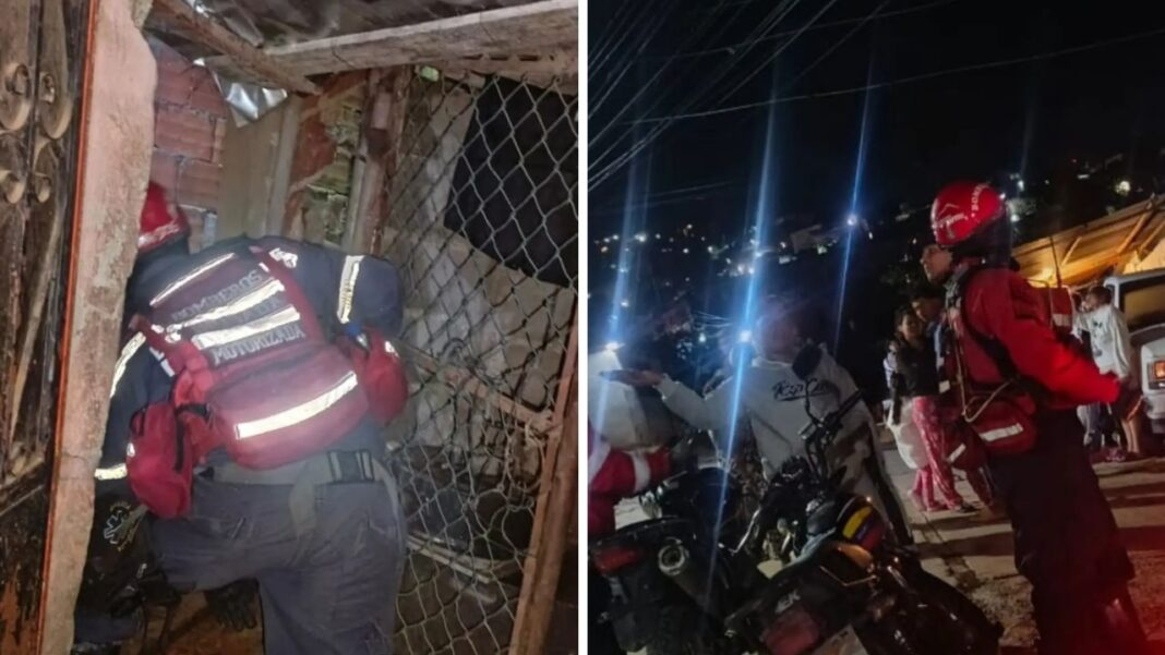 Lluvias en Caracas provocan el colapso de una vivienda en el sector Carapita