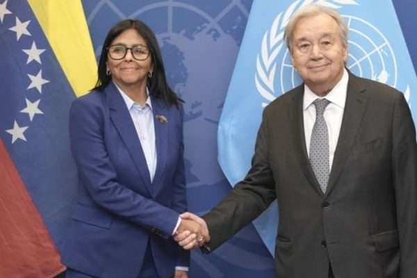 Delcy Rodríguez se reúne en Nueva York con Guterres y líderes financieros multilaterales