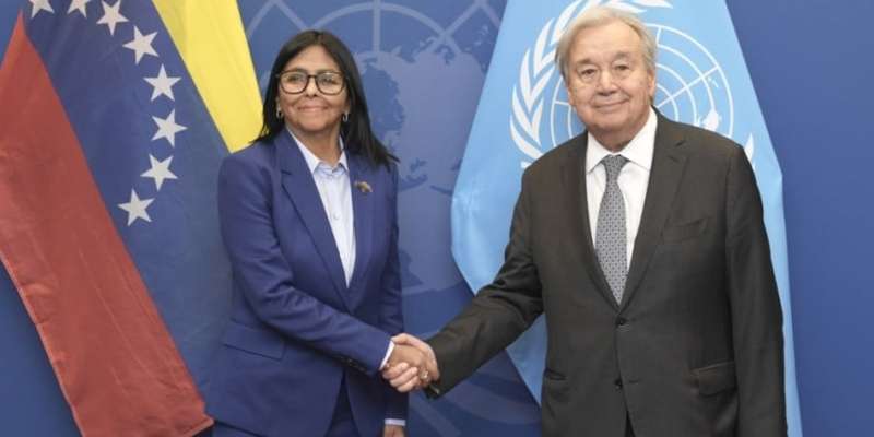 Delcy Rodríguez se reúne en Nueva York con Guterres y líderes financieros multilaterales
