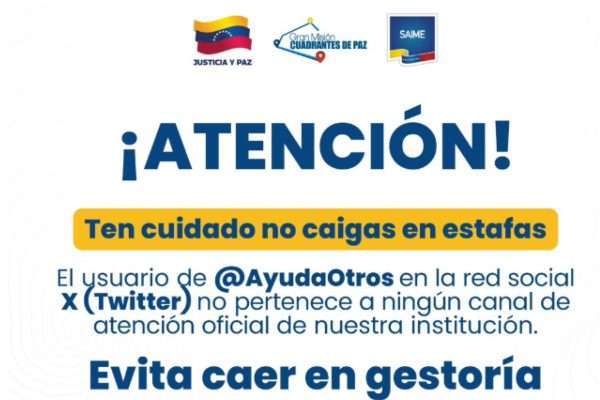 ¡ATENTOS! Saime alerta sobre perfil falso en redes sociales para estafar a usuarios