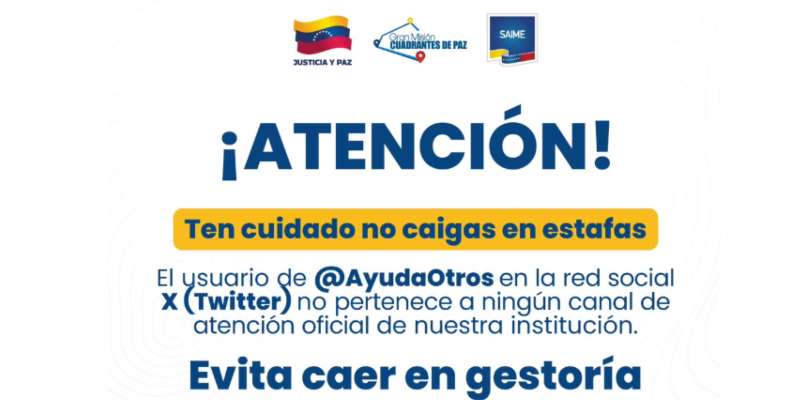 ¡ATENTOS! Saime alerta sobre perfil falso en redes sociales para estafar a usuarios