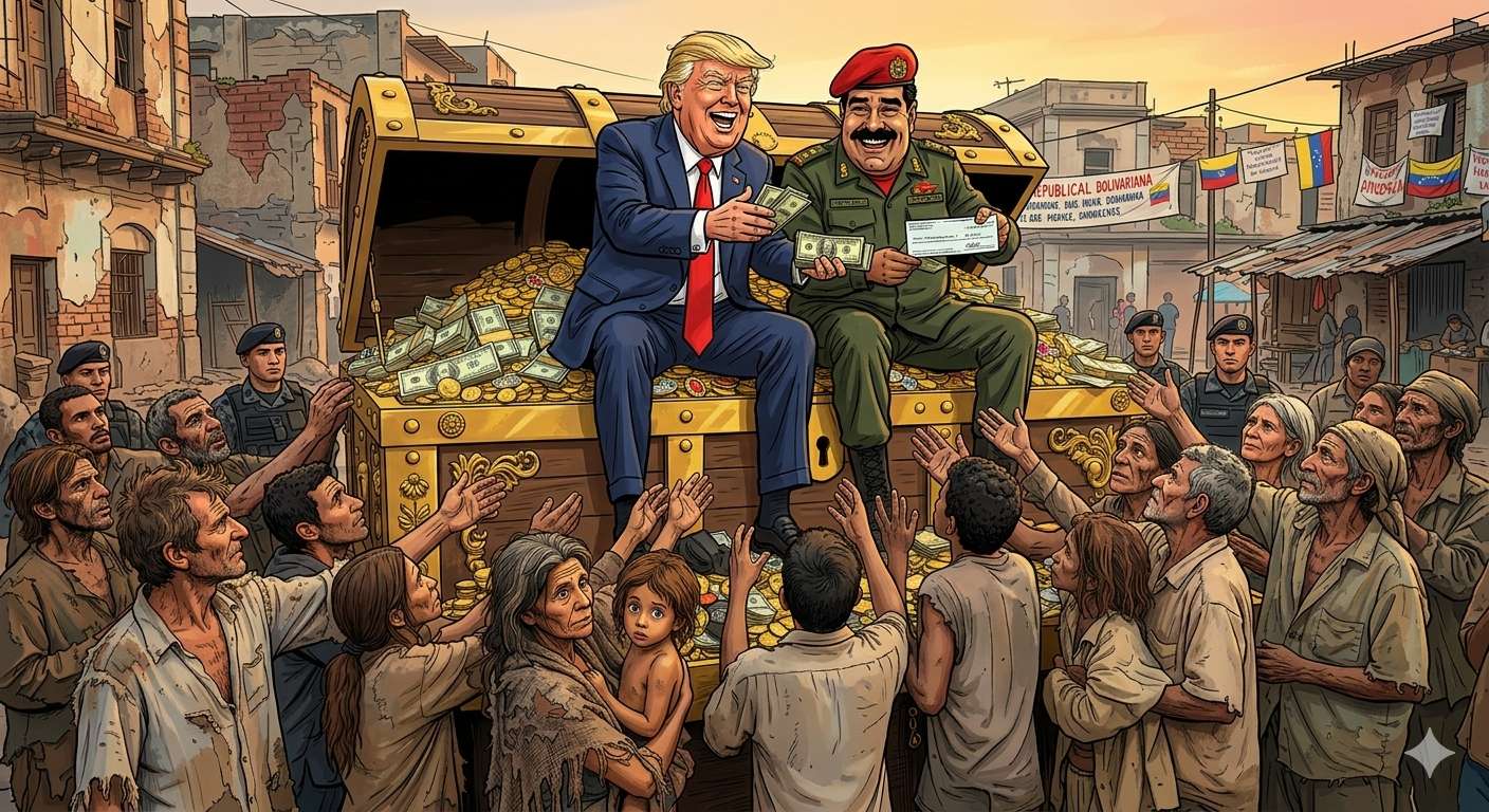 Trump pareciera emular al depuesto Maduro, con estilos algo distintos, pero buscando un mismo objetivo: repartir dinero a diestra y siniestra, cada uno a su manera, sin importarles mucho el cómo ni el por qué, lo que importa es el resultado
